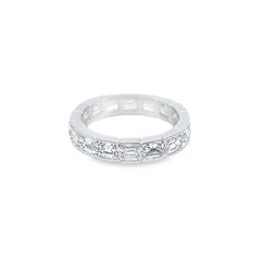 Alexander Beverly Hills 3.64ct Emerald Cut Diamond Eternity Band 18k S.5.5