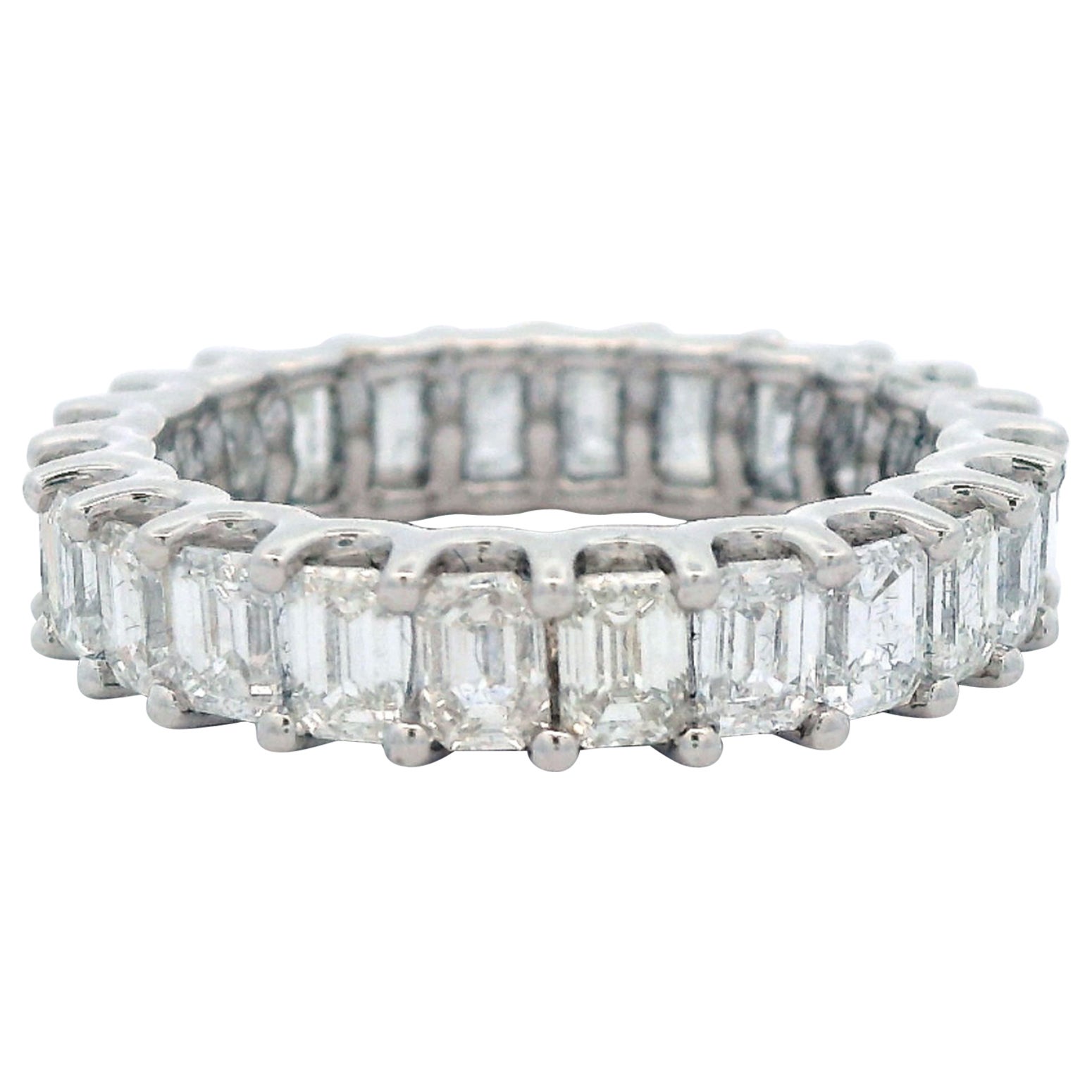 Alexander Beverly Hills 3.66ct D-F VVS Emerald Cut Diamond Eternity Band 18k S-6