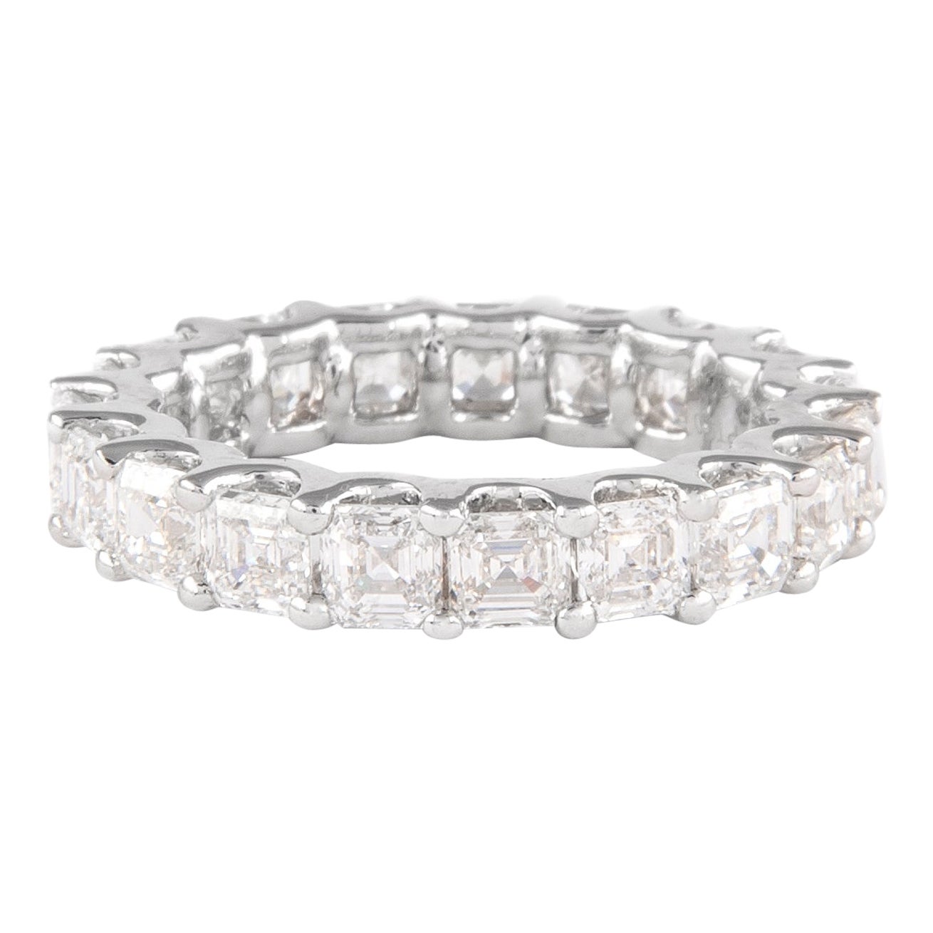Alexander Beverly Hills 3,68ct Asscher Cut Diamond D/E VVS Eternity Platinum en vente