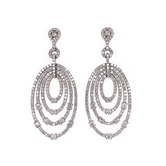 Alexander Beverly Hills 3.71ct Diamond Chandelier Rain Drop Earrings White Gold