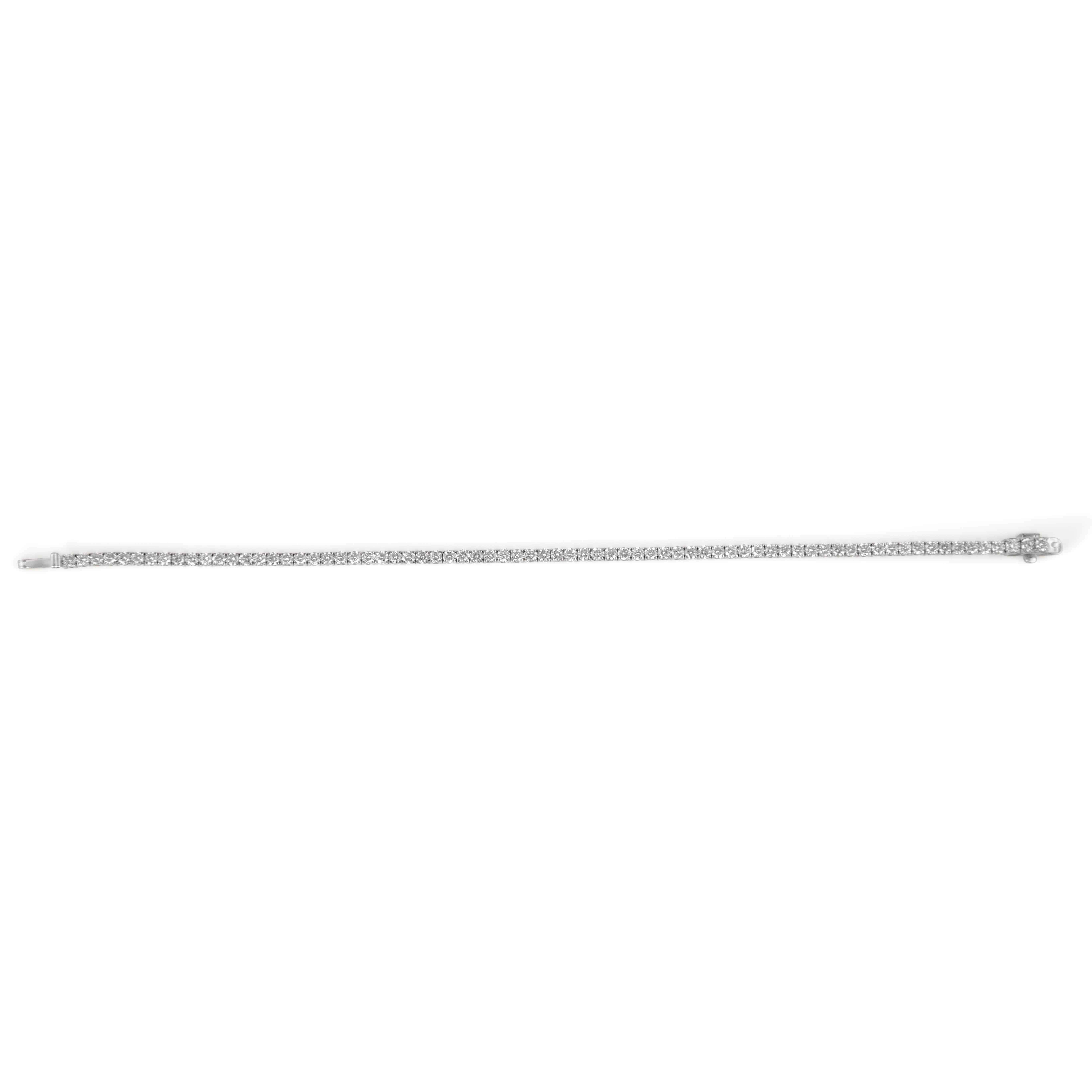Contemporary Alexander Beverly Hills 3.72ct Diamond Tennis Bracelet White Gold For Sale