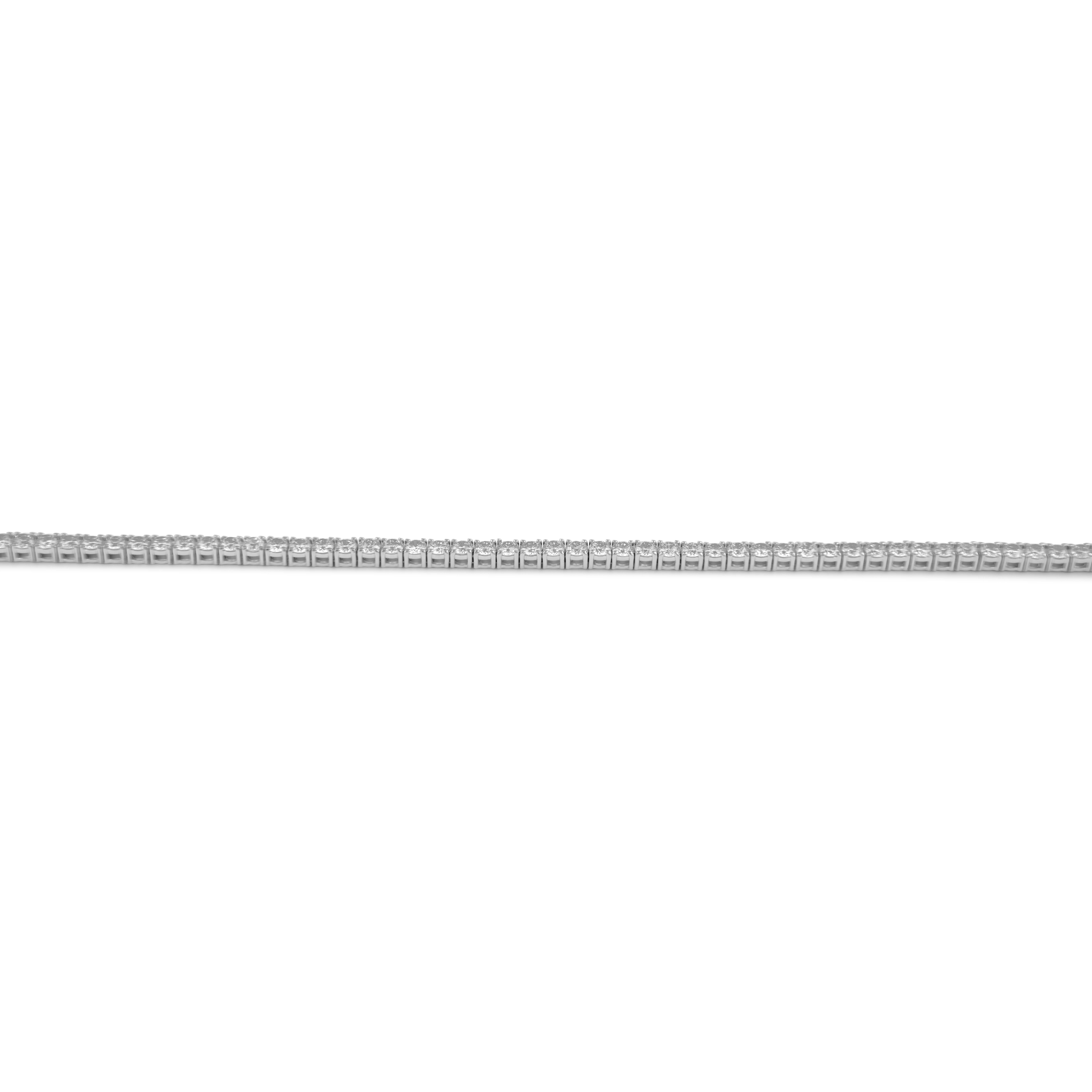 Round Cut Alexander Beverly Hills 3.72ct Diamond Tennis Bracelet White Gold For Sale