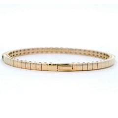 Alexander Beverly Hills 3.72ct Rainbow Sapphire Tennis Flex Bracelet Yellow Gold