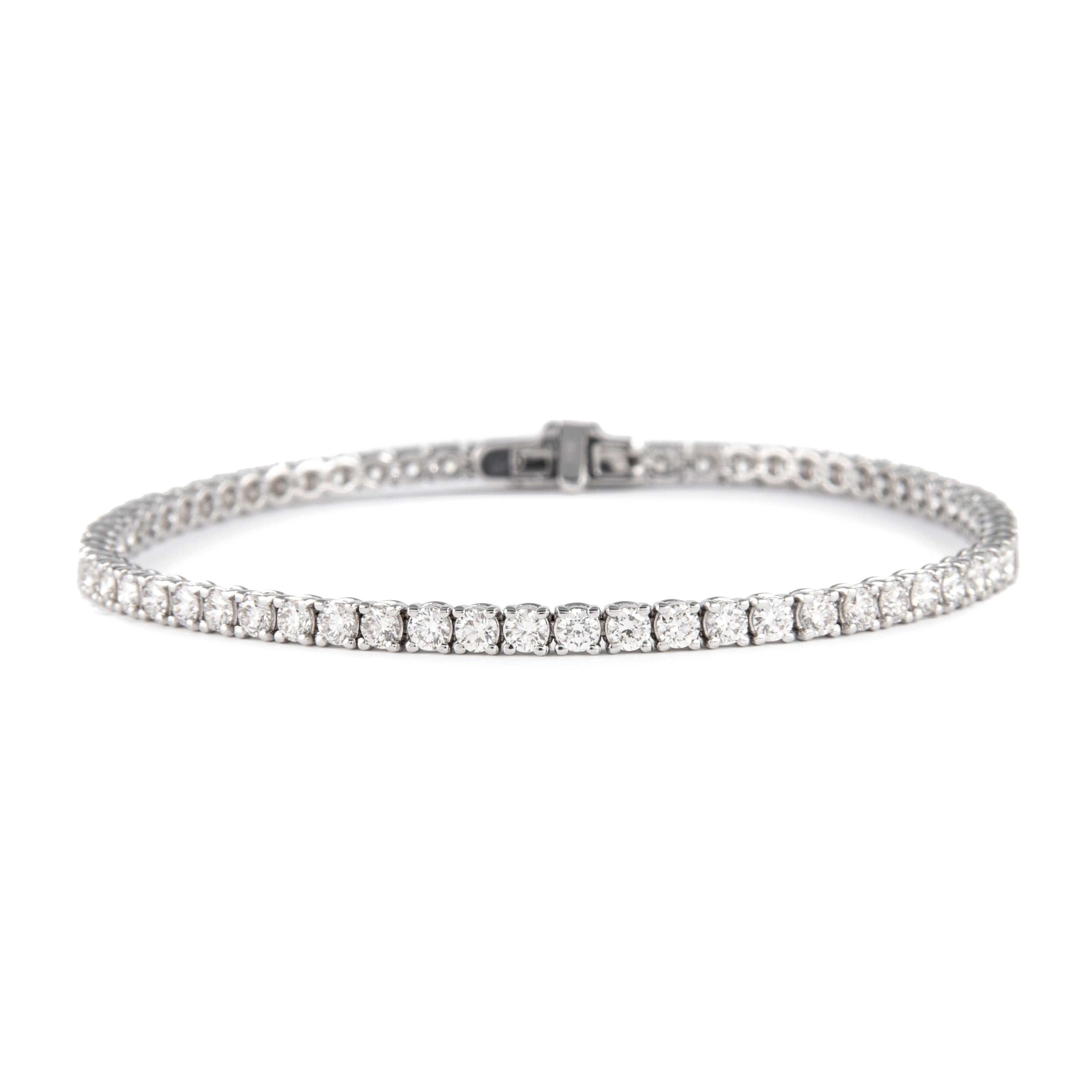 Women's Alexander Beverly Hills 3.74ct Diamond Tennis Bracelet White Gold For Sale