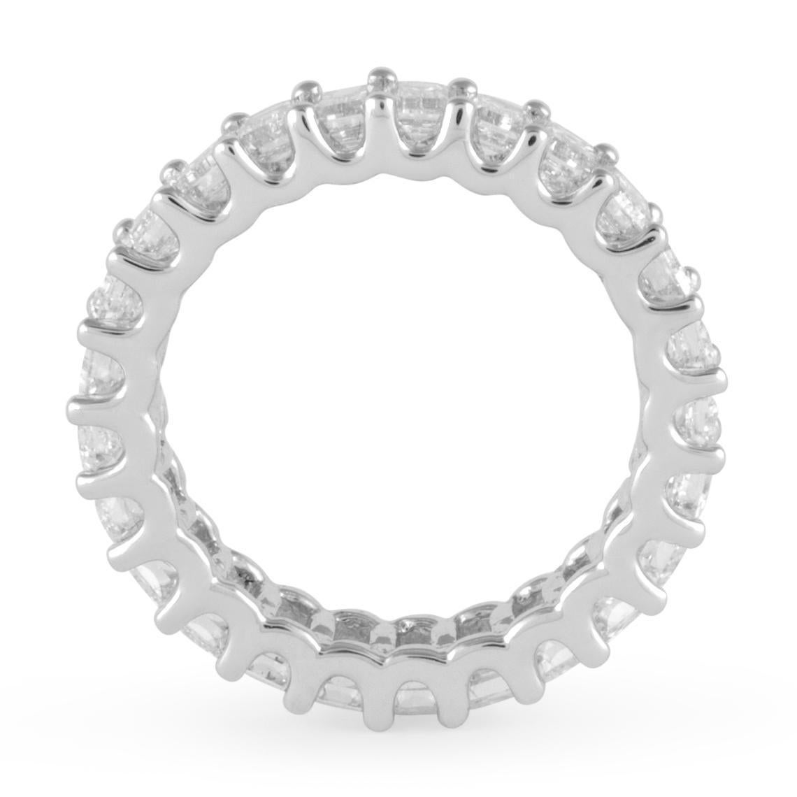 Women's Alexander Beverly Hills 3.77ct D-F Emerald Cut Diamond Eternity Band 18k S.5.25 For Sale