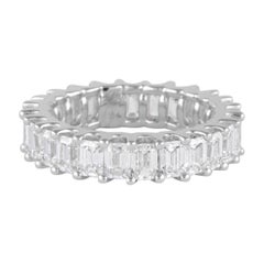 Alexander Beverly Hills 3.77ct D-F Emerald Cut Diamond Eternity Band 18k S.5.25