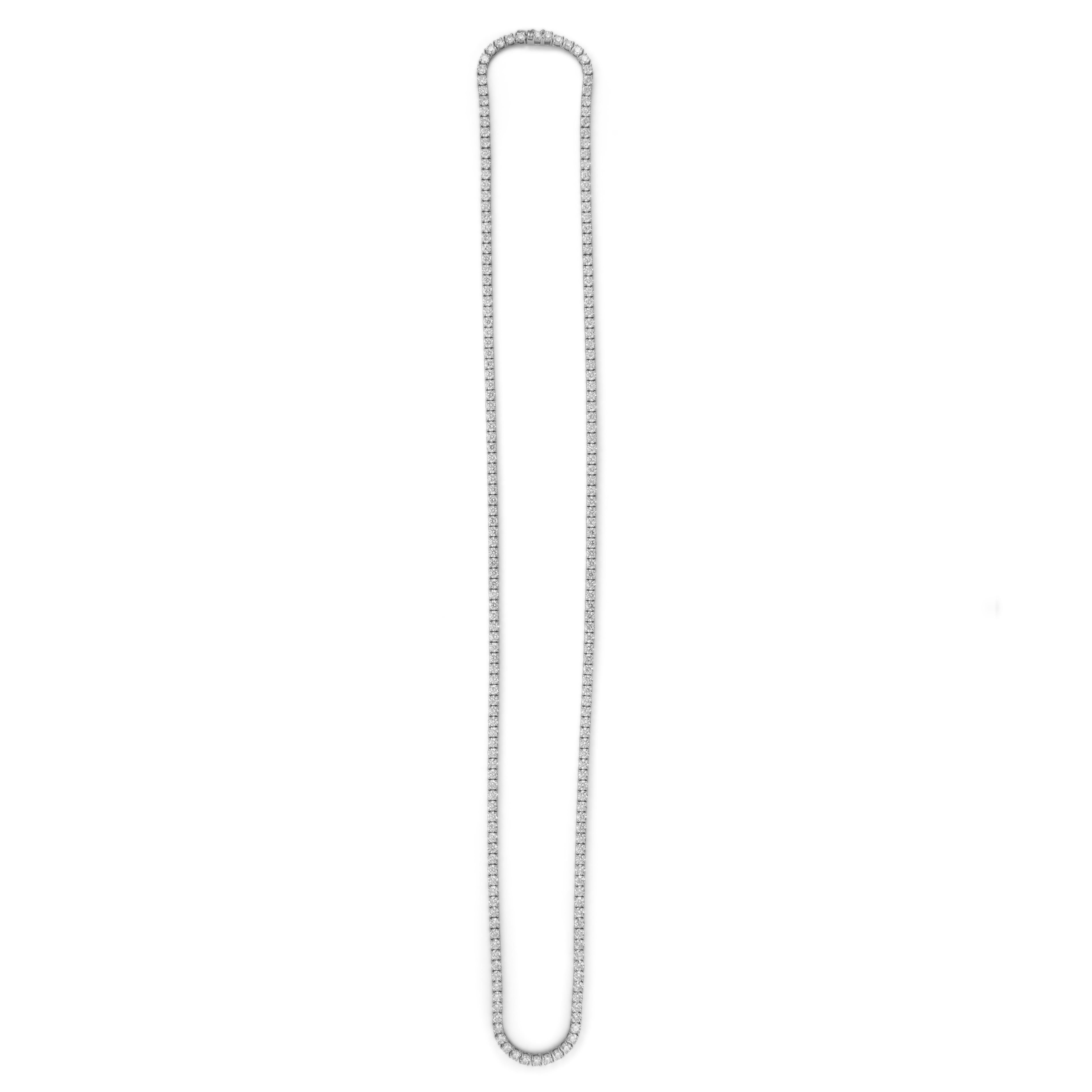 Alexander Beverly Hills Collar de tenis con diamantes de 39,07 ct Oro blanco de 18 quilates 31 pulg. Corte redondo en venta