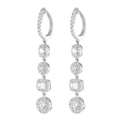 Alexander Beverly Hills 3.90ctt Multi Diamond Drop Earrings 18k White Gold