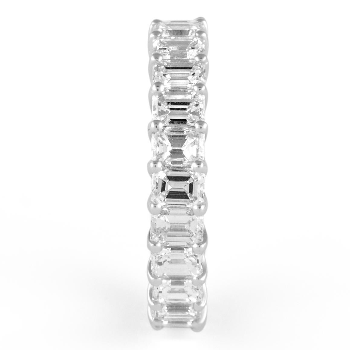 Alexander Beverly Hills 3.97ct Emerald Cut Diamond Eternity Band 18k S.6 In New Condition For Sale In BEVERLY HILLS, CA