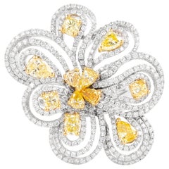 Alexander Beverly Hills Floral-Ring 18k, 3,97 Karat gelber Diamant & Diamant