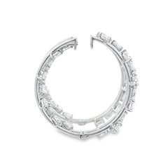 Alexander Beverly Hills 4.04ct Mixed Diamond Hoop Earrings 18k White Gold