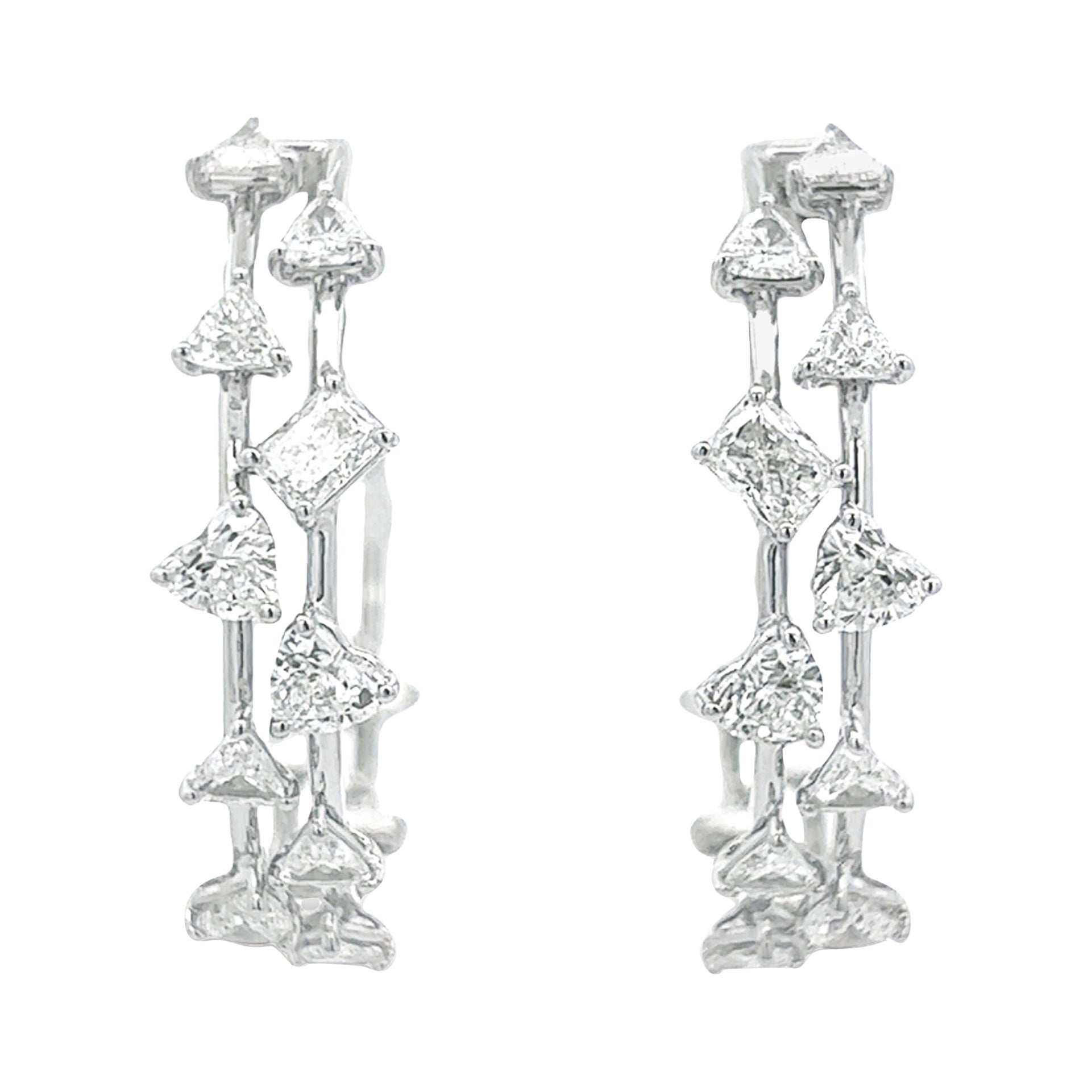 Alexander Beverly Hills Pendientes de aro con mezcla de diamantes de 4,04 ct y oro blanco de 18k