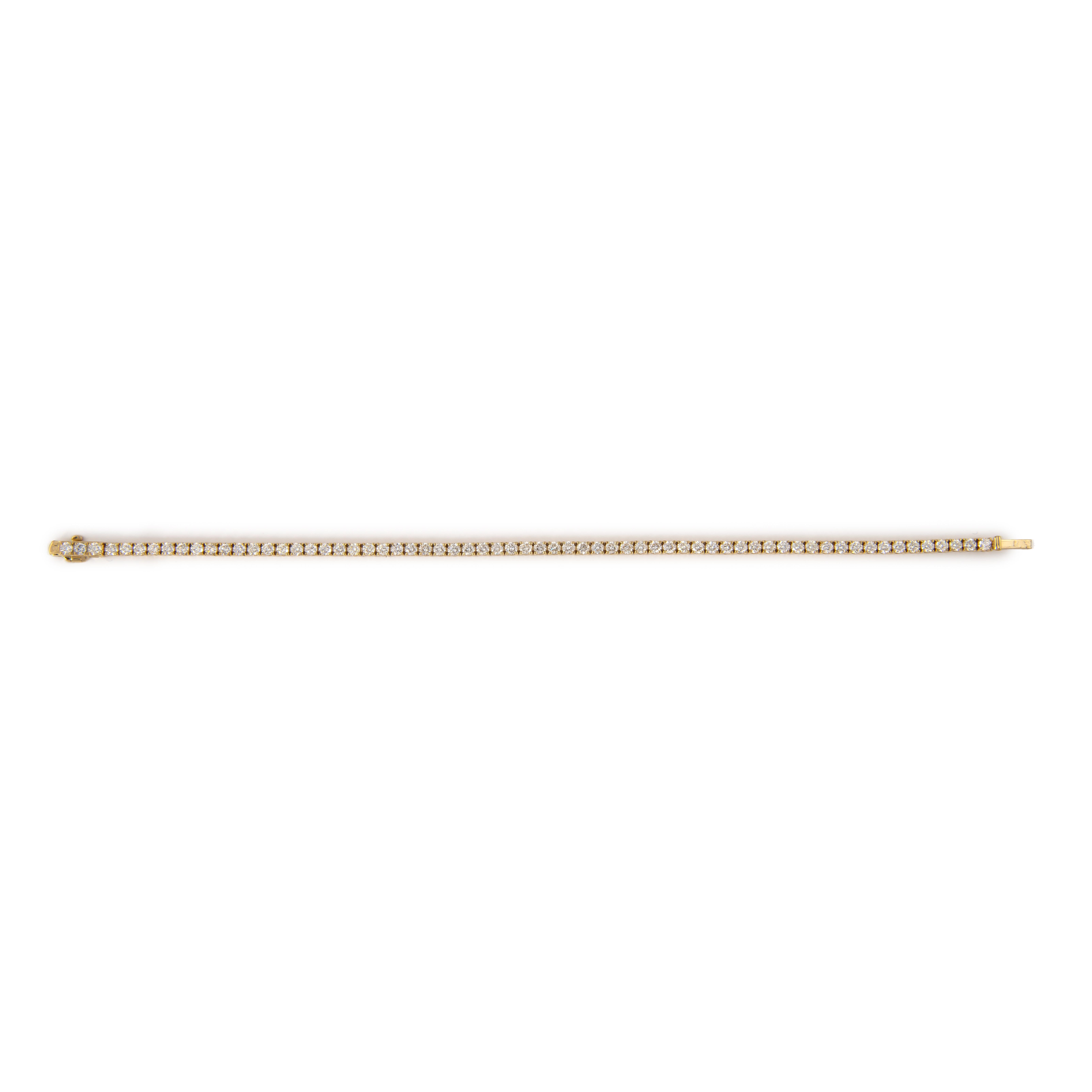 Contemporaneo Alexander Beverly Hills Bracciale tennis con diamanti da 4,08 carati in oro giallo 18 carati in vendita