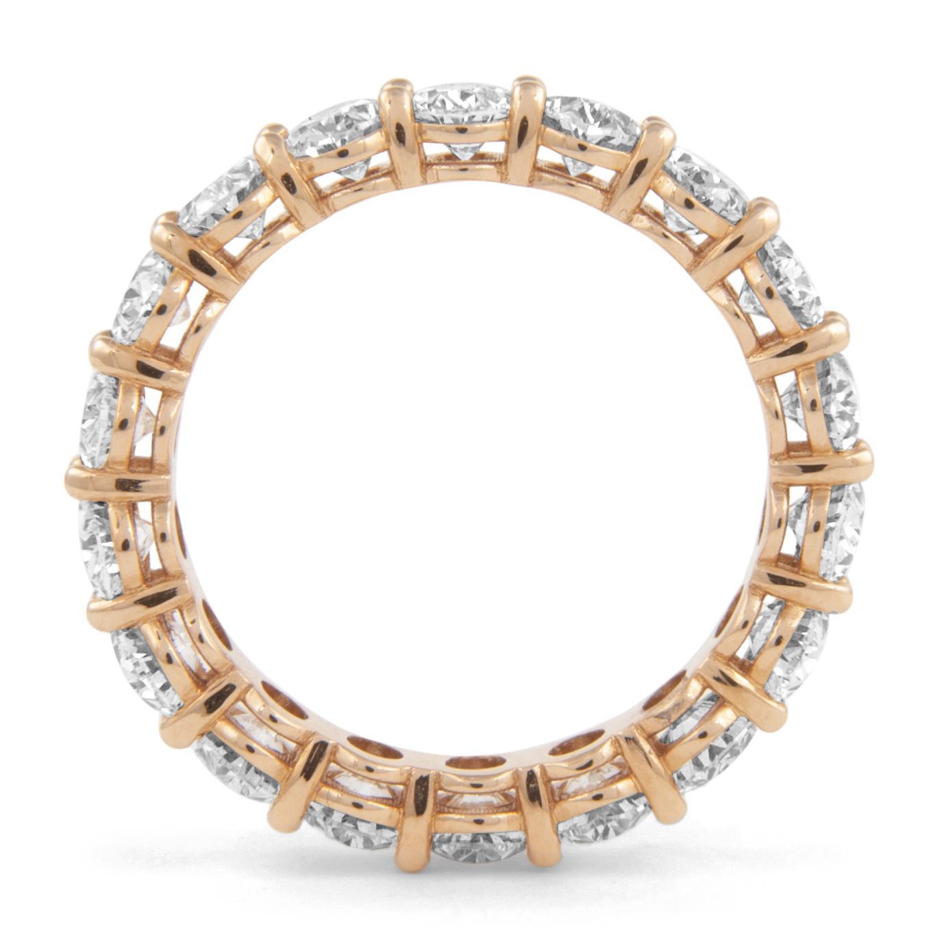 Contemporary Alexander Beverly Hills 4.08ct Oval Diamond Eternity Band 18k Rose Gold S.6 For Sale