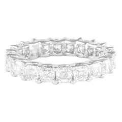Alexander Beverly Hills 4.09ct Asscher Cut Diamond D/E VVS Eternity Band 18k S.6