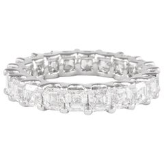 Alexander Beverly Hills 4.12ct Asscher Diamond D/E VVS Eternity Band Platinum