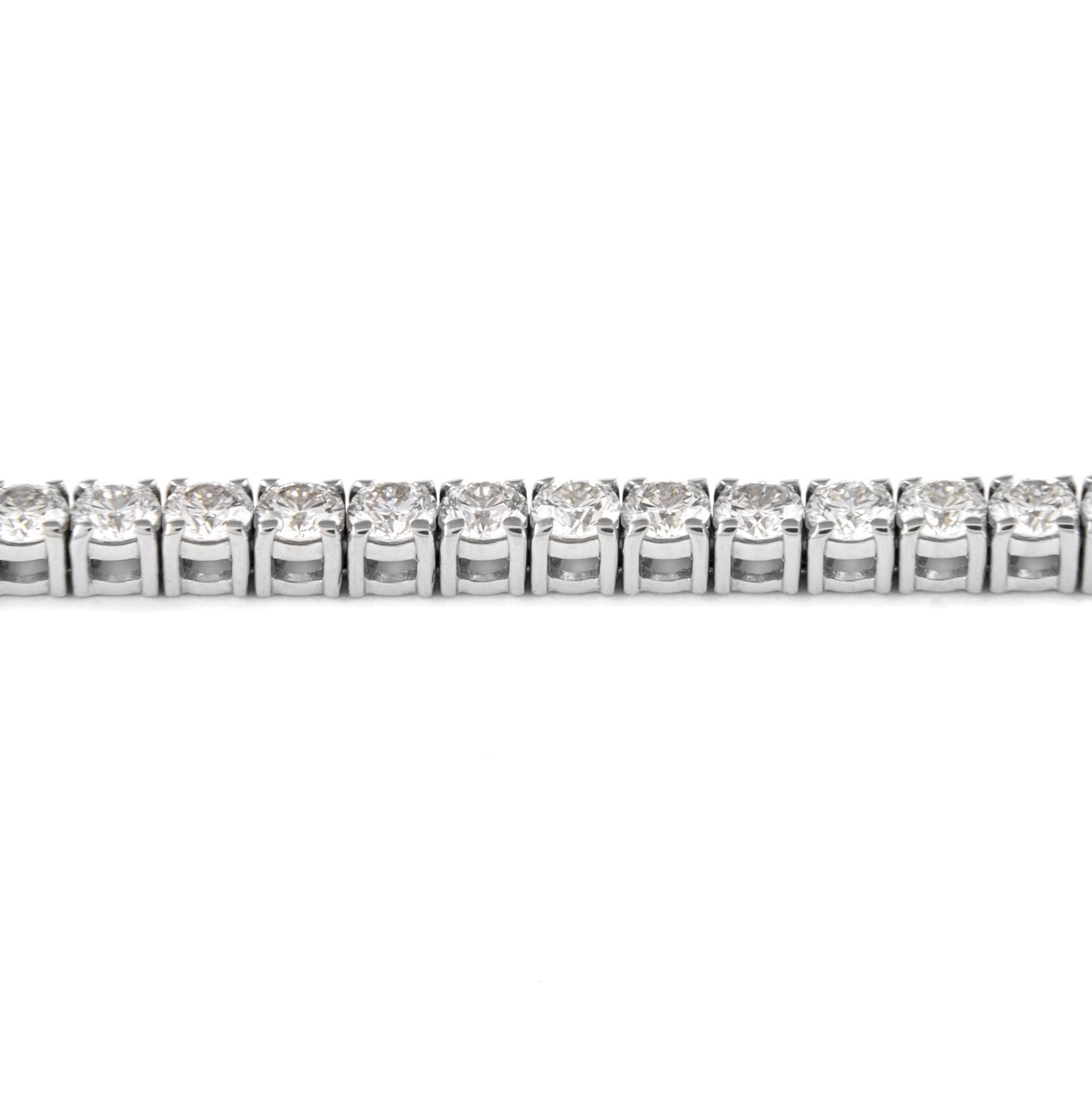 Round Cut Alexander Beverly Hills 4.19ct Diamond Tennis Bracelet 18k White Gold For Sale