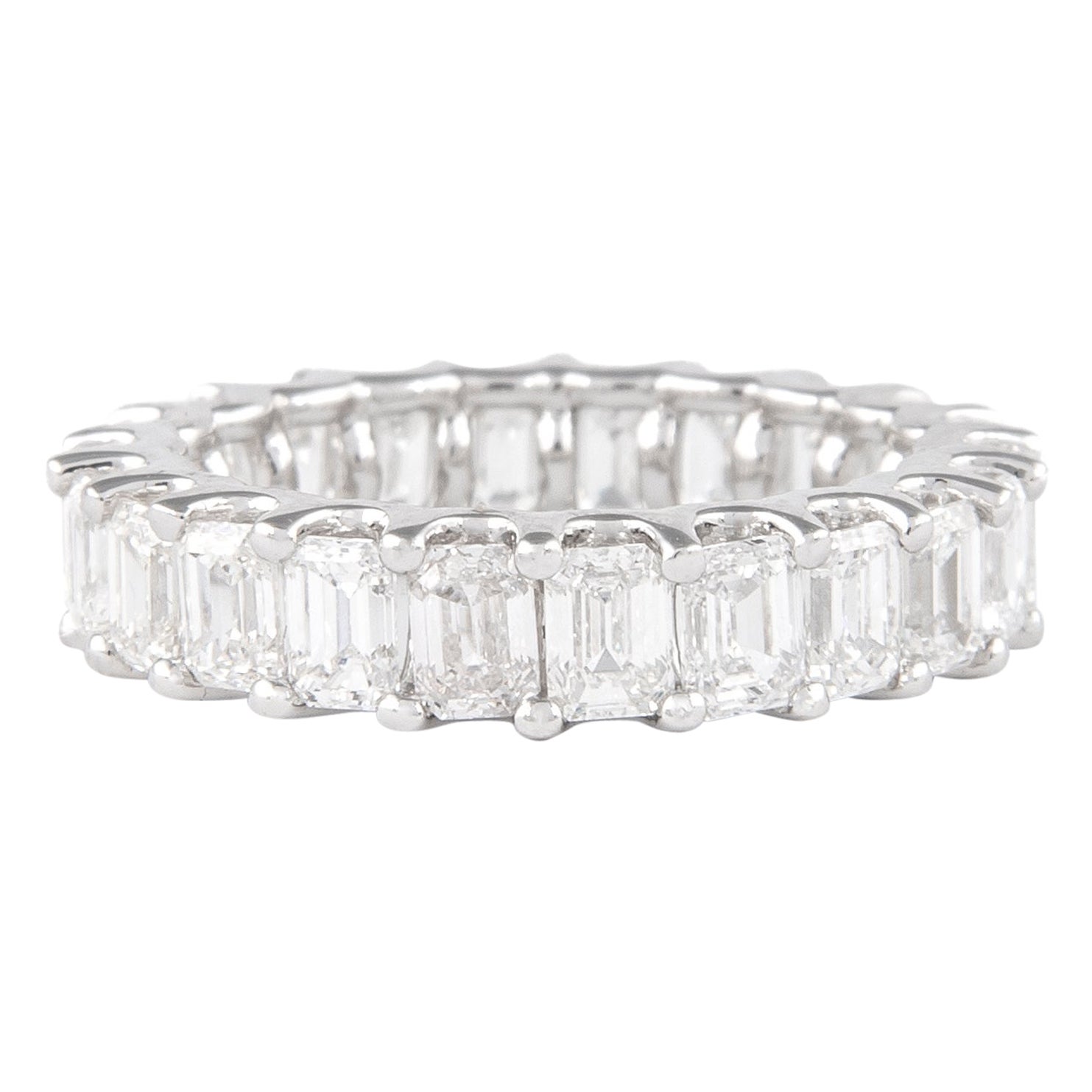 Alexander Beverly Hills 4,21ct D-F VVS Smaragdschliff Diamant Eternity Band 18k S.5