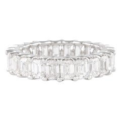 Alexander Beverly Hills 4,21ct D-F VVS Smaragdschliff Diamant Eternity Band 18k S.5