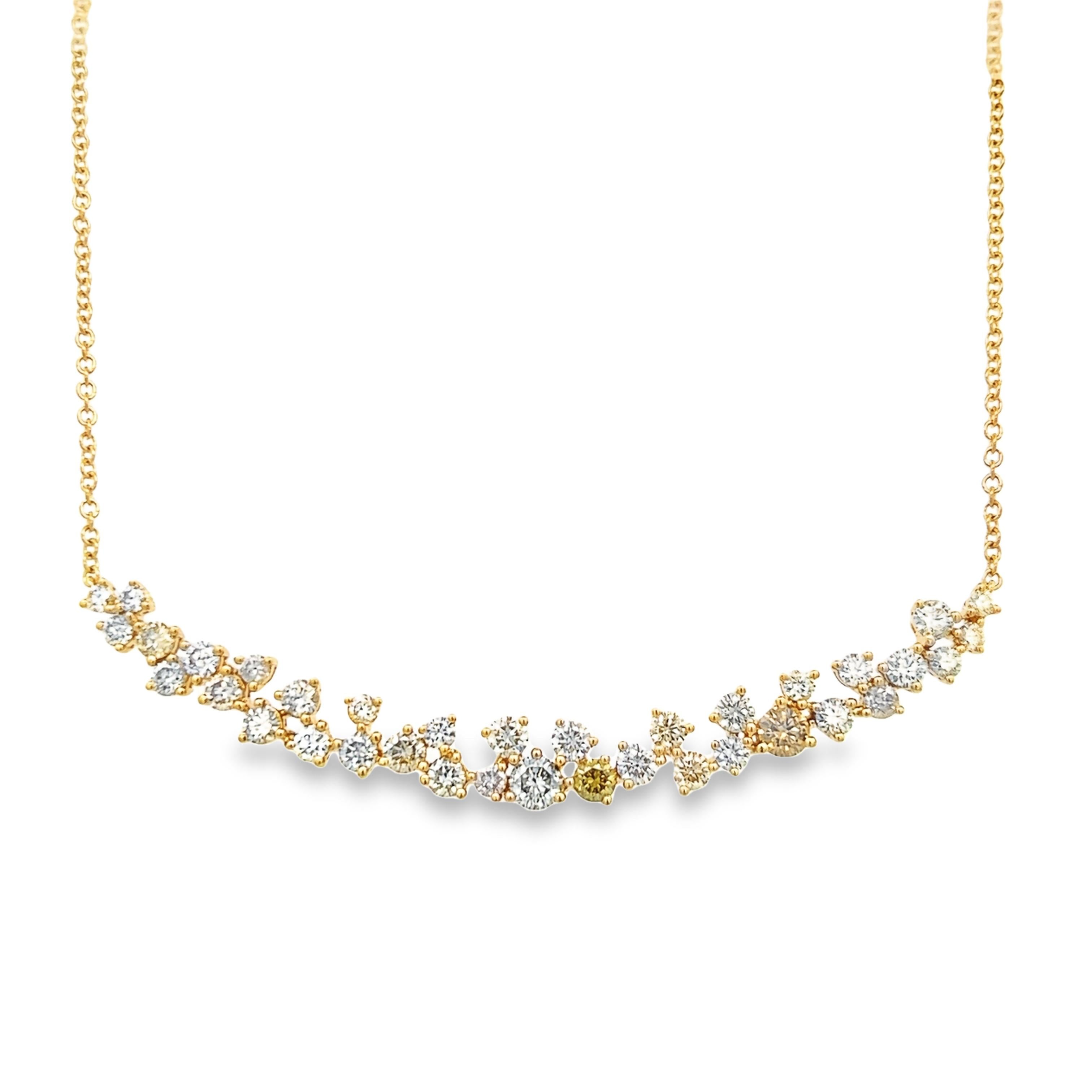 Contemporain Alexander Beverly Hills Collier pendentif diamant blanc et jaune 4.25cat 18k en vente