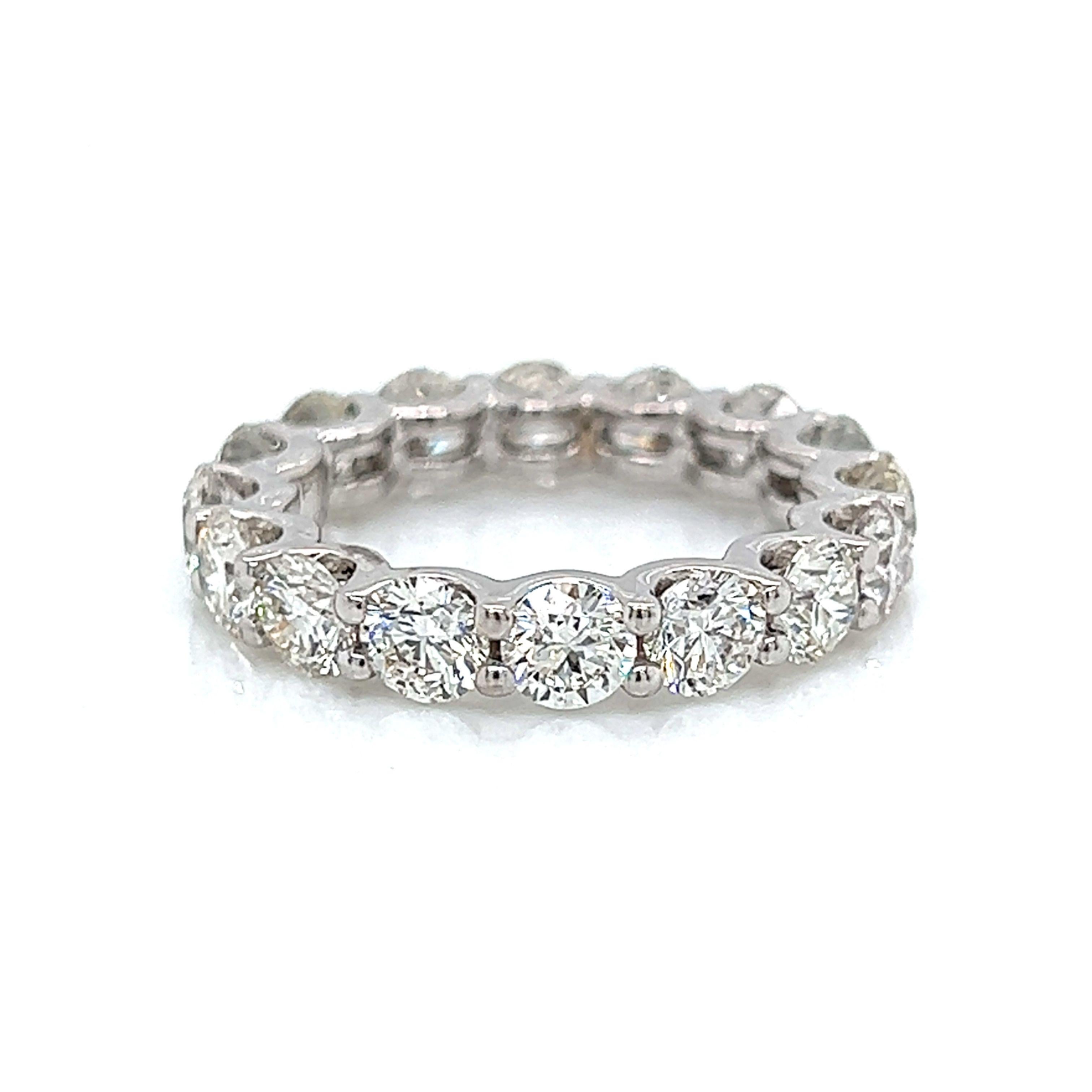 Round Cut Alexander Beverly Hills 4.25ct Round Diamond Eternity Band Platinum s.5.5 For Sale