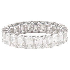 Alexander Beverly Hills 4.26ct D-F VS Emerald Cut Diamond Eternity Band 18k S.6