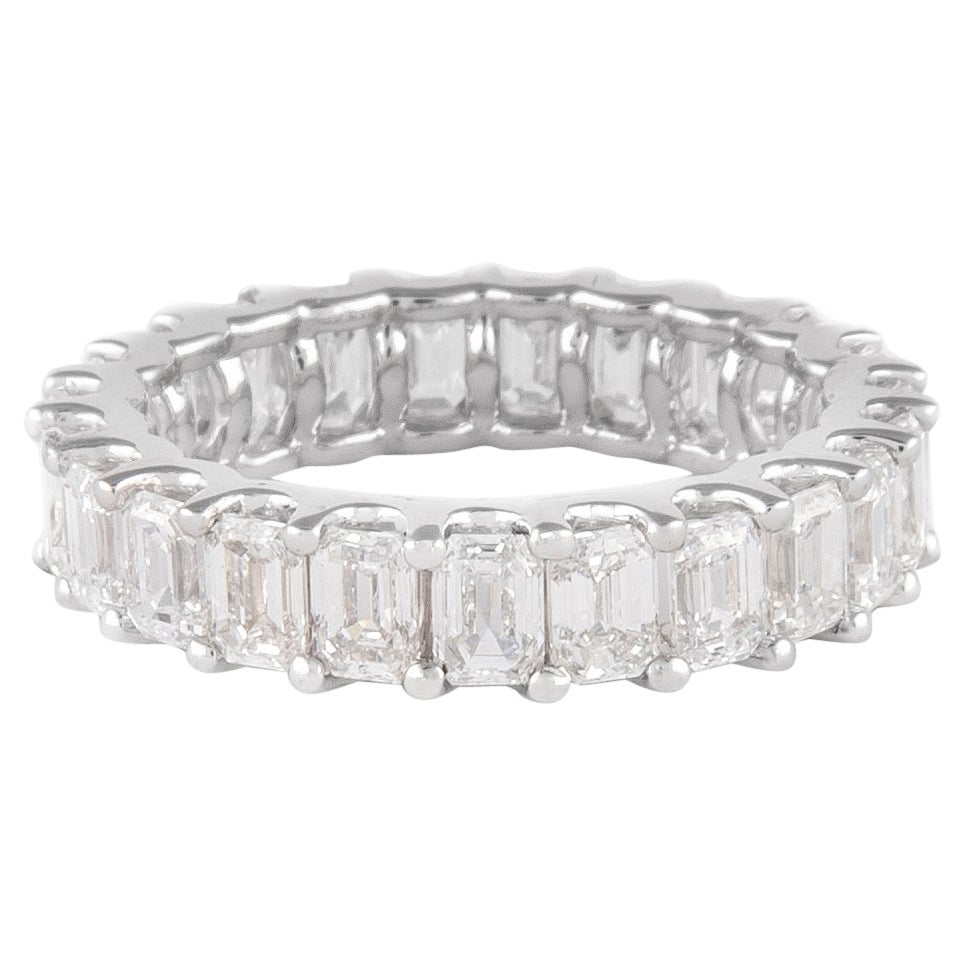 Alexander Beverly Hills 4,41ct D-F VVS Smaragdschliff Diamant Eternity Band 18k S.6 im Angebot