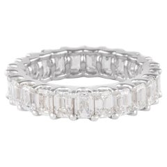 Alexander Beverly Hills 4,41ct D-F VVS Smaragdschliff Diamant Eternity Band 18k S.6