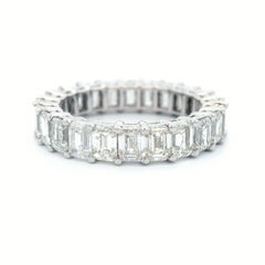 Alexander Beverly Hills 4.41ct Emerald Cut Diamond Eternity Band 18k S.5.5
