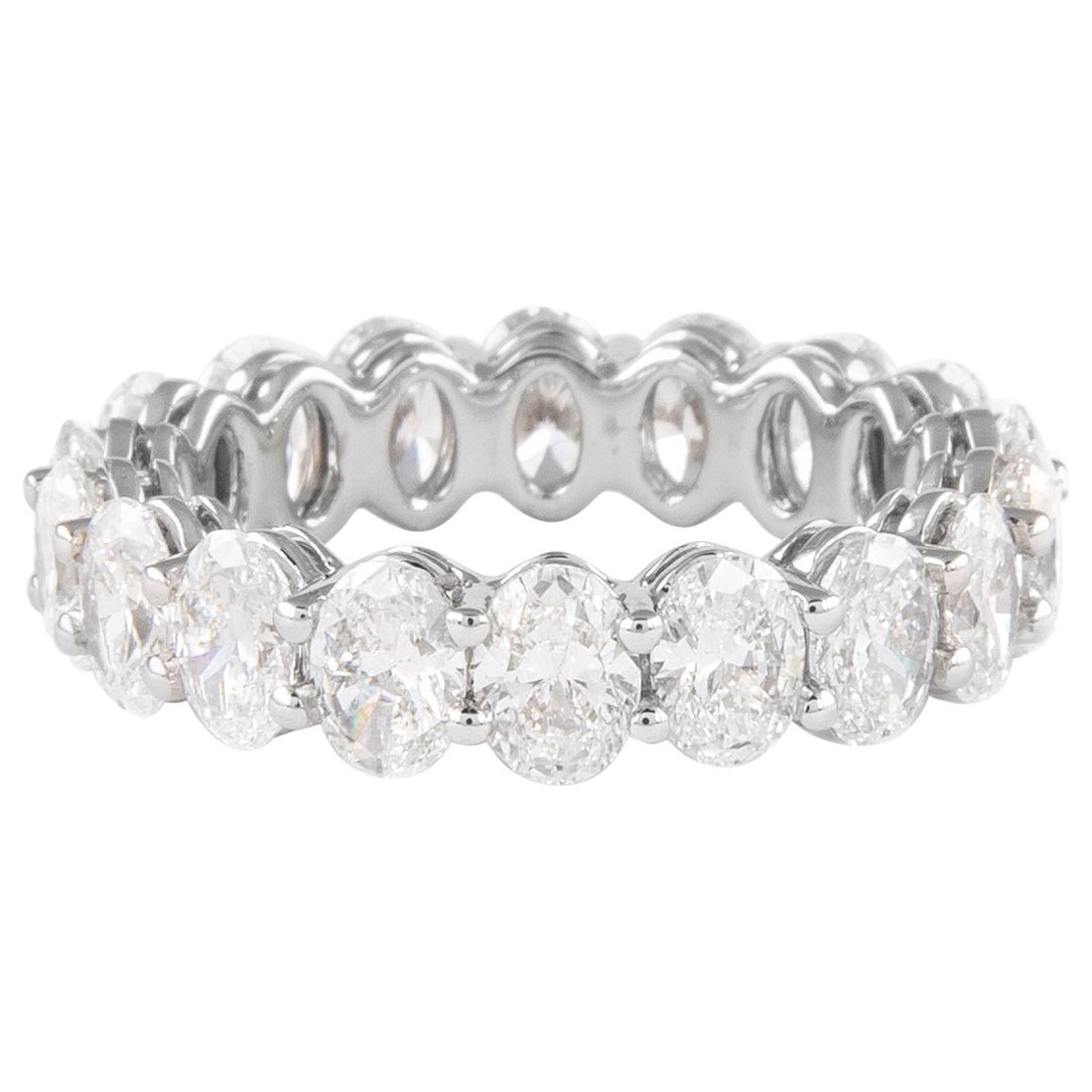 Alexander Beverly Hills 4,46ct F VS Oval Cut Diamond Eternity Band 18k s.5.5