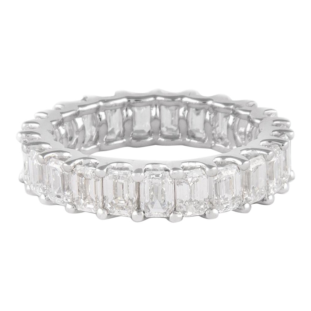 Alexander Beverly Hills 4.51ct Emerald Cut Diamond Eternity Band 18k s.6.5