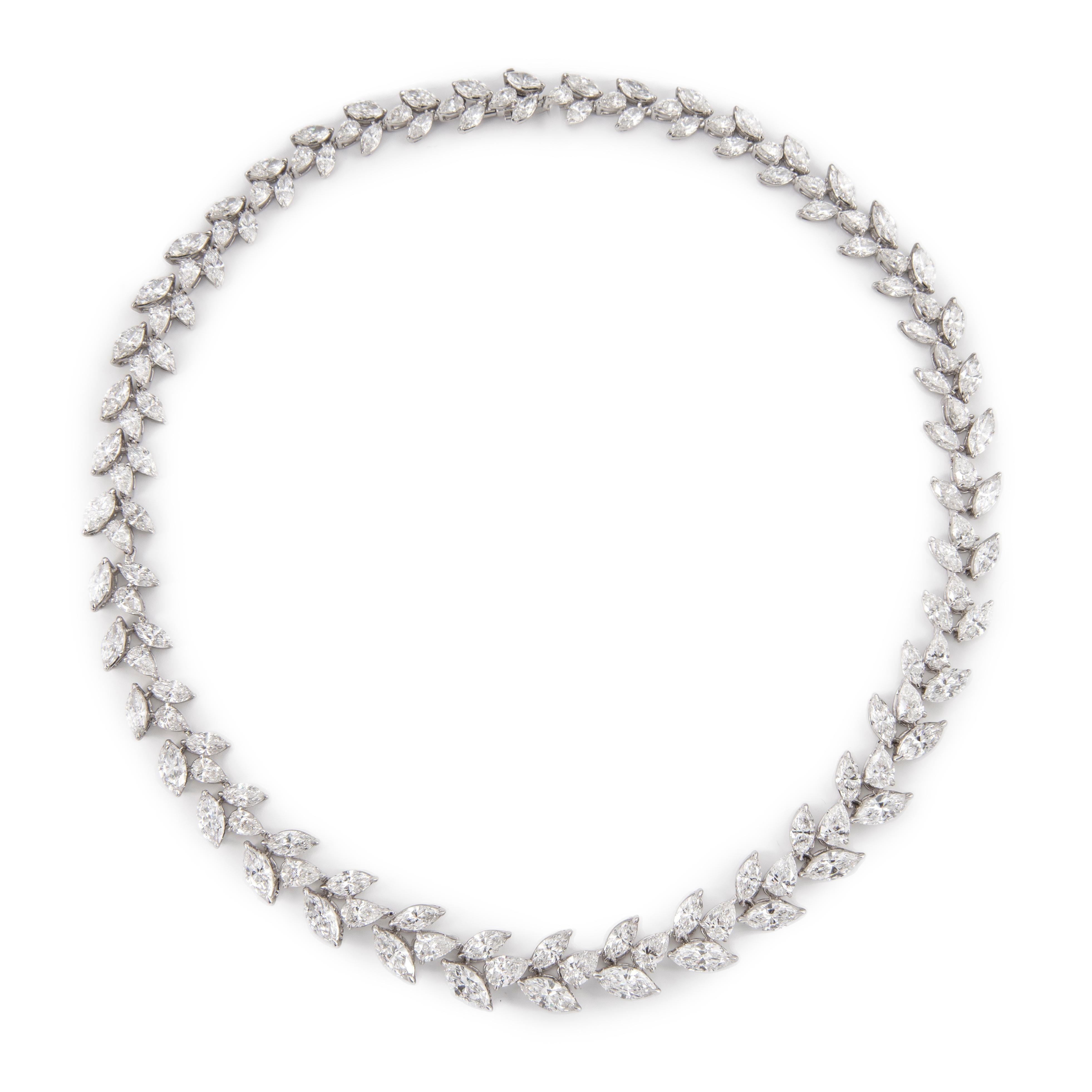 Alexander Beverly Hills 45,35ct Marques & Pear Cut Diamond Collana 18k In condizioni Nuovo in vendita a BEVERLY HILLS, CA