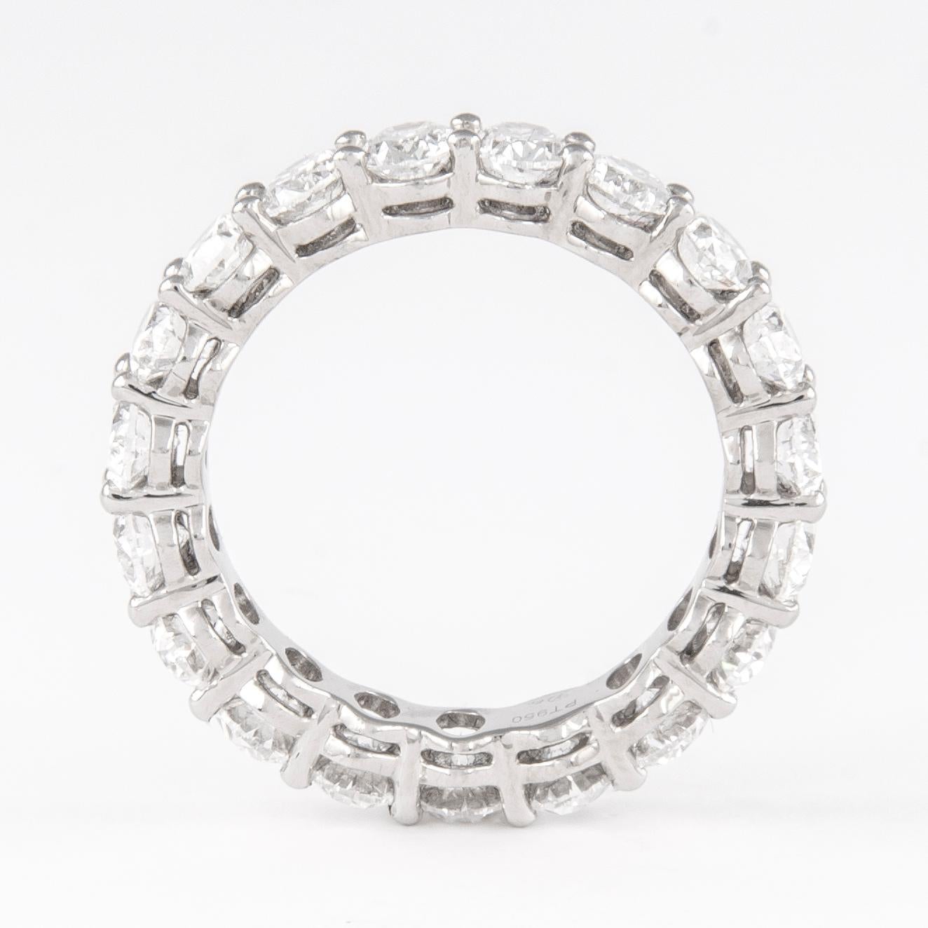 Contemporary Alexander Beverly Hills 4.54ct Oval Cut Diamond Eternity Band 18k White Gold 6.5 For Sale
