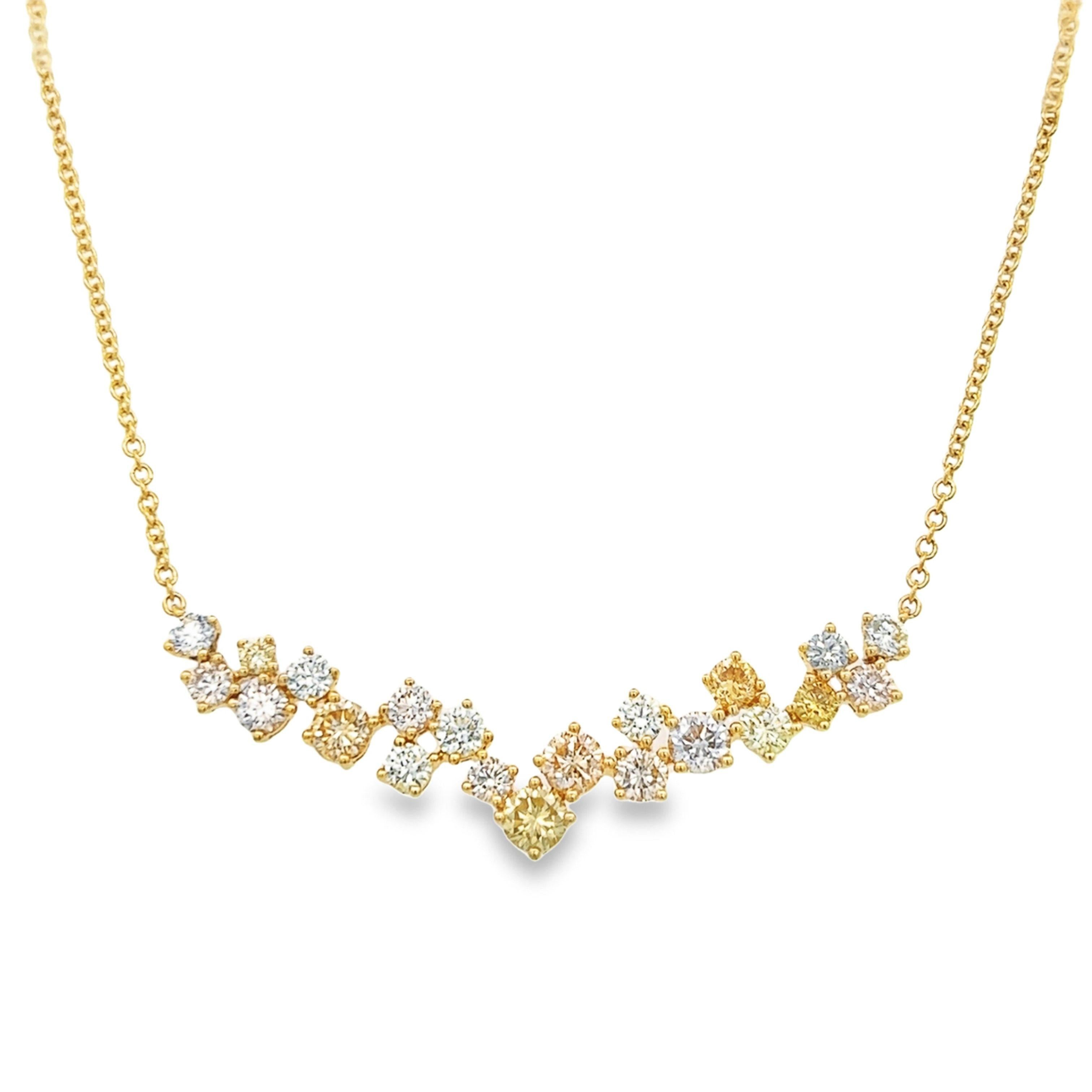 Contemporary Alexander Beverly Hills 4.56cat White & Yellow Diamond Pendant Necklace 18k For Sale