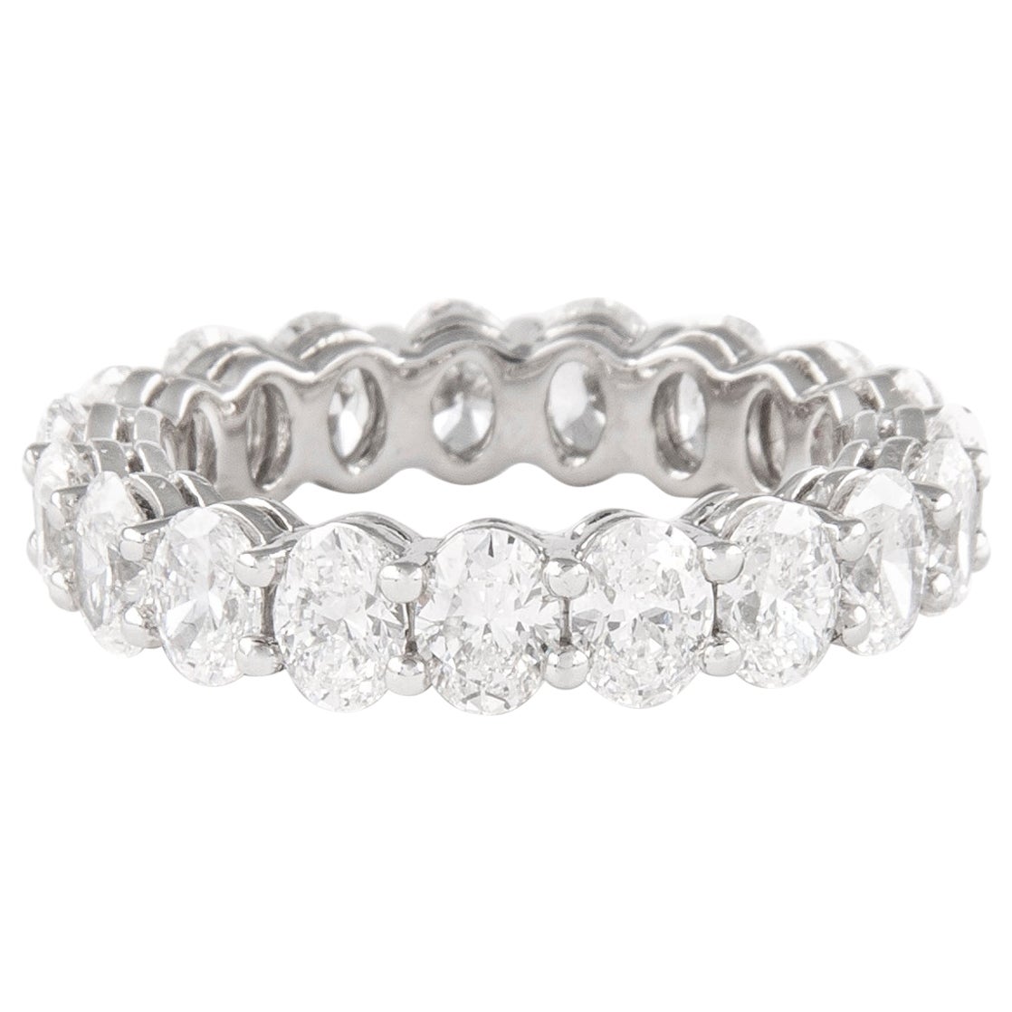 Alexander Beverly Hills 4.63ct F VS Oval Cut Diamond Eternity Band 18k S.6.25