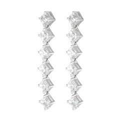 Alexander Beverly Hills 4.68ct Asscher Cut Diamond Drop Earrings 18k White Gold
