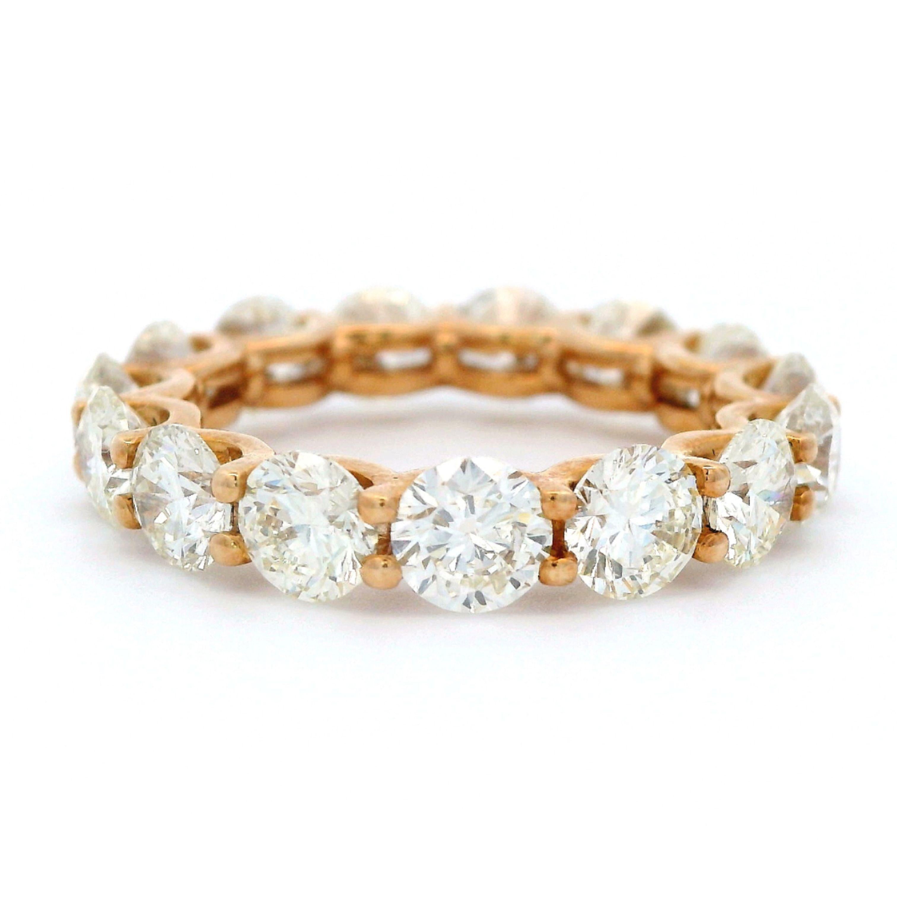 Contemporary Alexander Beverly Hills 4.75ct Round Diamond Eternity Band 18k Yellow Gold 5.50 For Sale