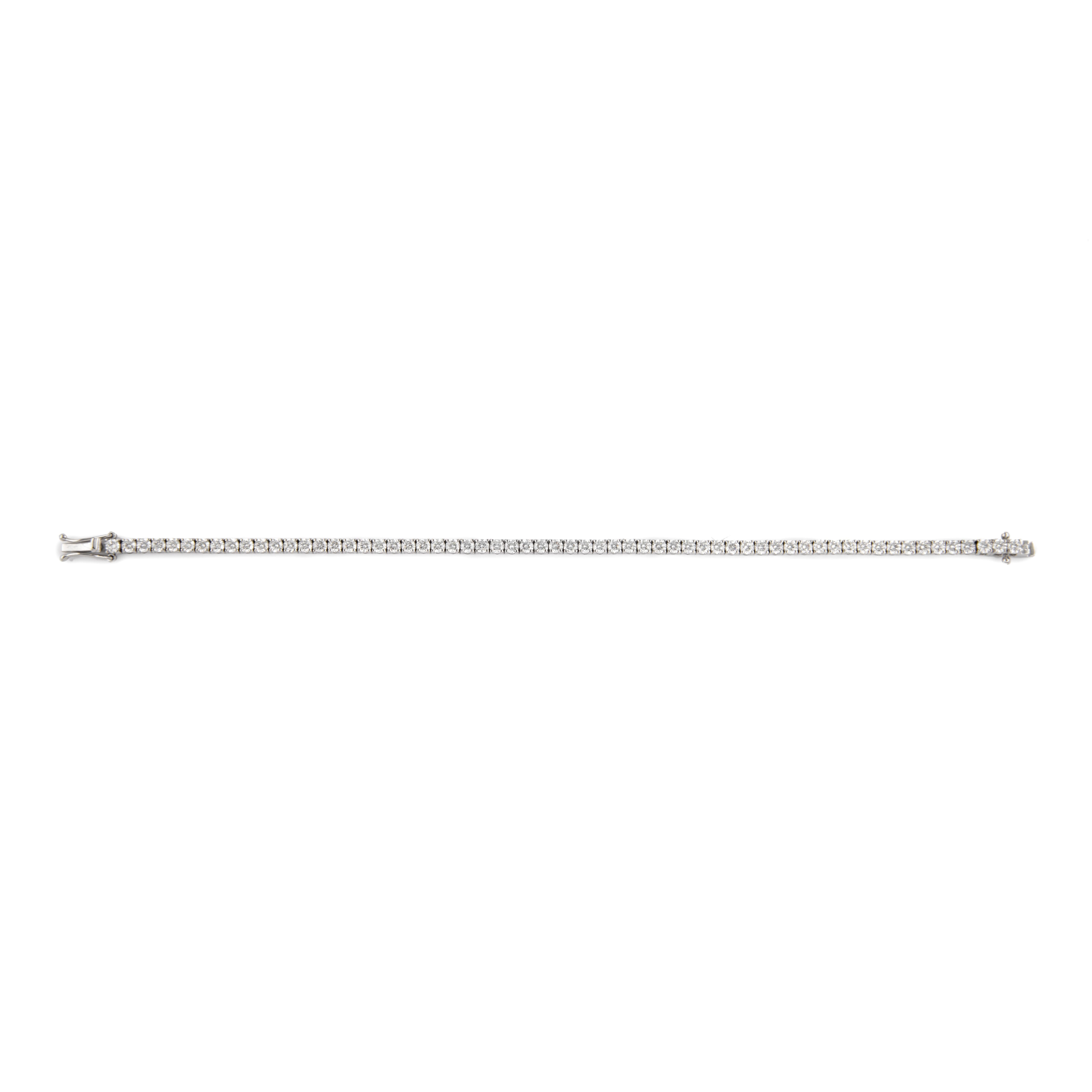 Contemporary Alexander Beverly Hills 4.82ct Diamond D VVS1 Tennis Bracelet 18k White Gold For Sale