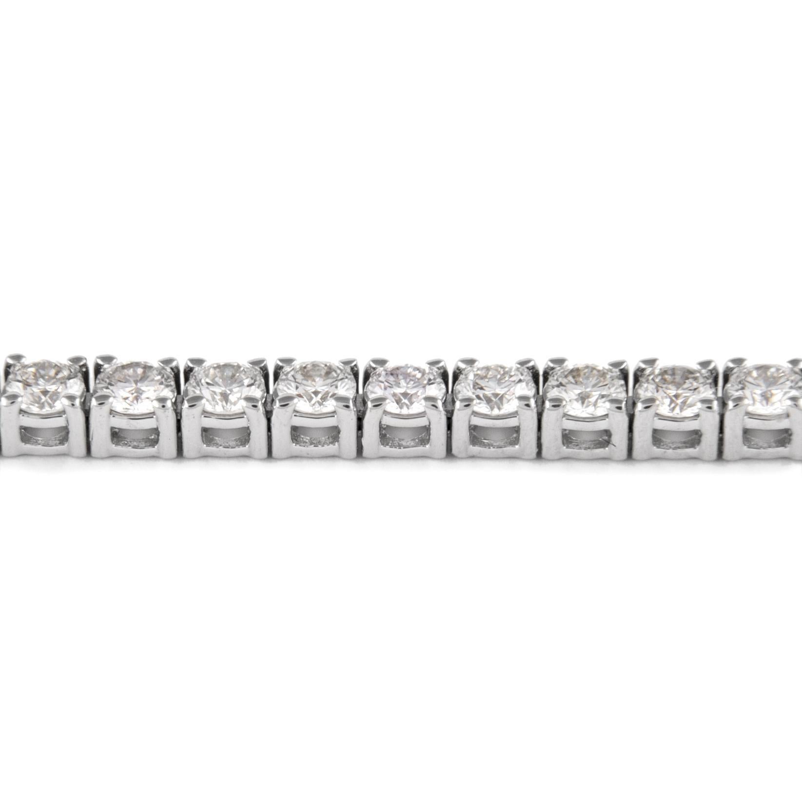 Round Cut Alexander Beverly Hills 4.82ct Diamond D VVS1 Tennis Bracelet 18k White Gold For Sale