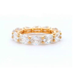 Alexander Beverly Hills 4,84ct Oval Diamant Eternity Band 18k Gelbgold S.4.5