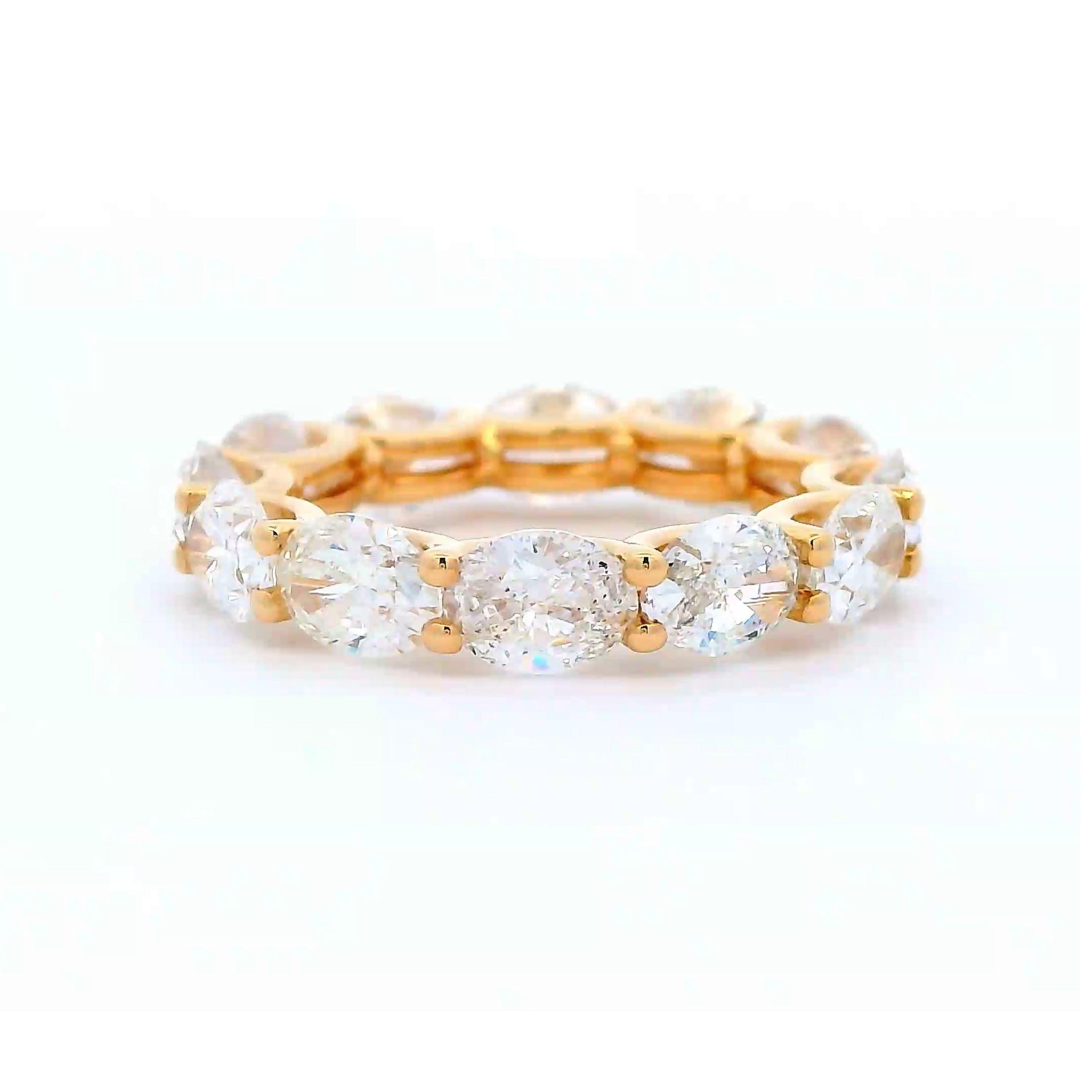Contemporary Alexander Beverly Hills 4.84ct Oval Diamond Eternity Band 18k Yellow Gold S.4.5 For Sale