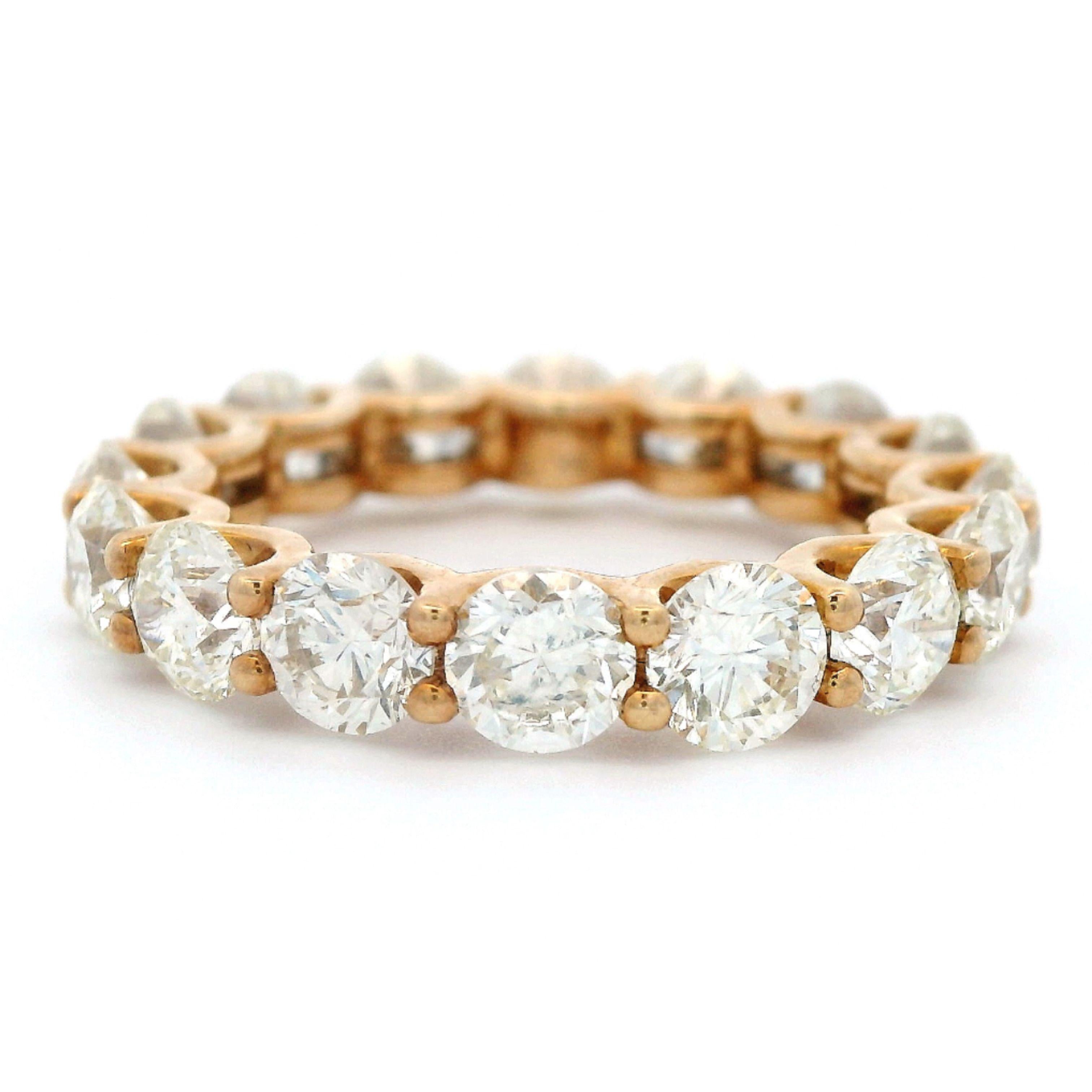 Contemporary Alexander Beverly Hills 4.86ct Round Diamond Eternity Band 18k Yellow Gold 5.50 For Sale
