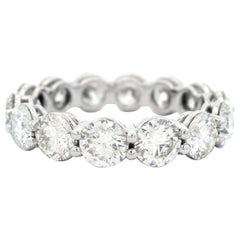 Alexander Beverly Hills, anneau d'éternité rond 4,86 carats en or blanc 18 carats s7,25