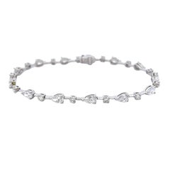 Alexander Beverly Hills 4.97ct Round & Pear Diamond Bracelet 18k White Gold