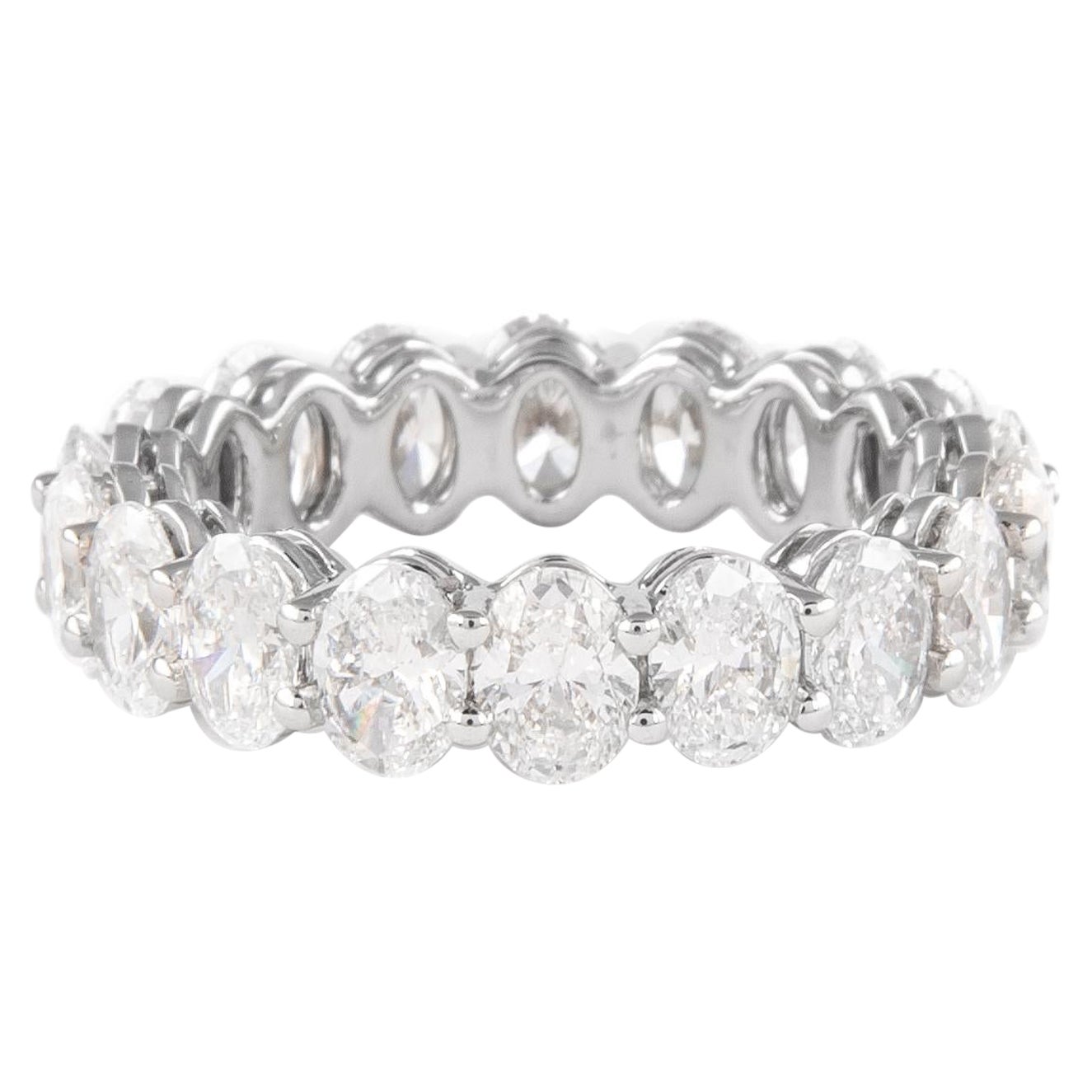 Alexander Beverly Hills 4,98ct F/G VS Oval Diamond Eternity Band Platinum S-7.5
