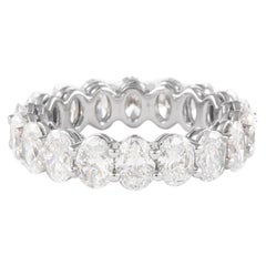 Alexander Beverly Hills 4,98ct F/G VS Oval Diamond Eternity Band Platinum S-7.5