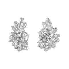 Alexander Beverly Hills 5.06ct Diamond Cluster Earrings 18k White Gold