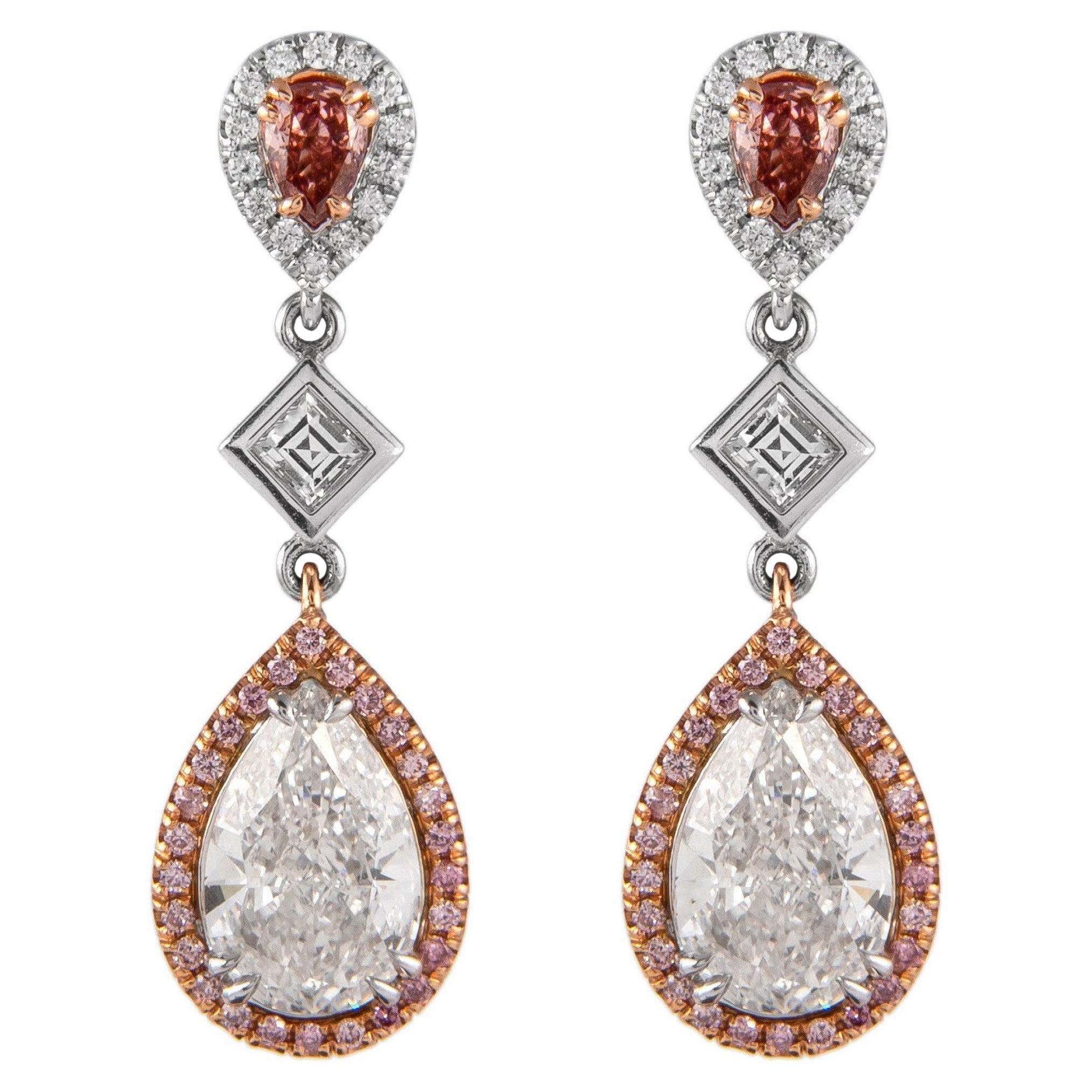 Alexander Beverly Hills Pendientes de Diamante Rosa Instintivo y Pera de 5,11 ct 18k