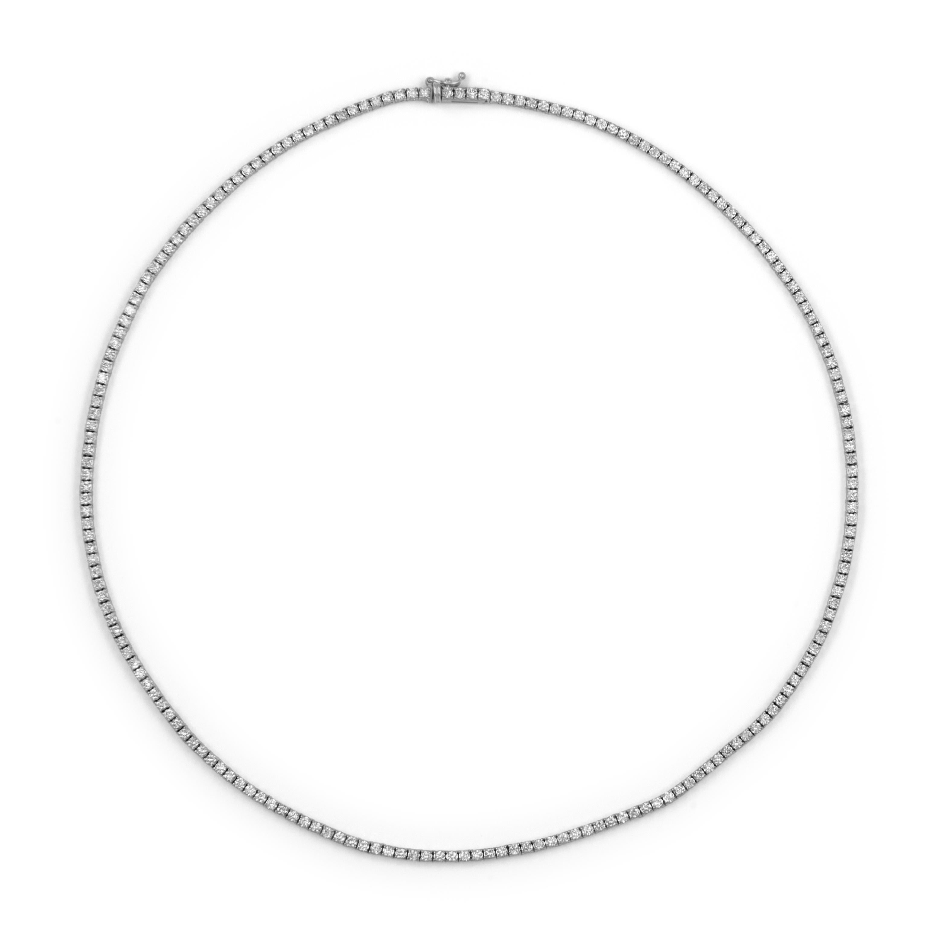 Contemporary Alexander Beverly Hills 5.12ct Diamond Tennis Necklace White Gold For Sale
