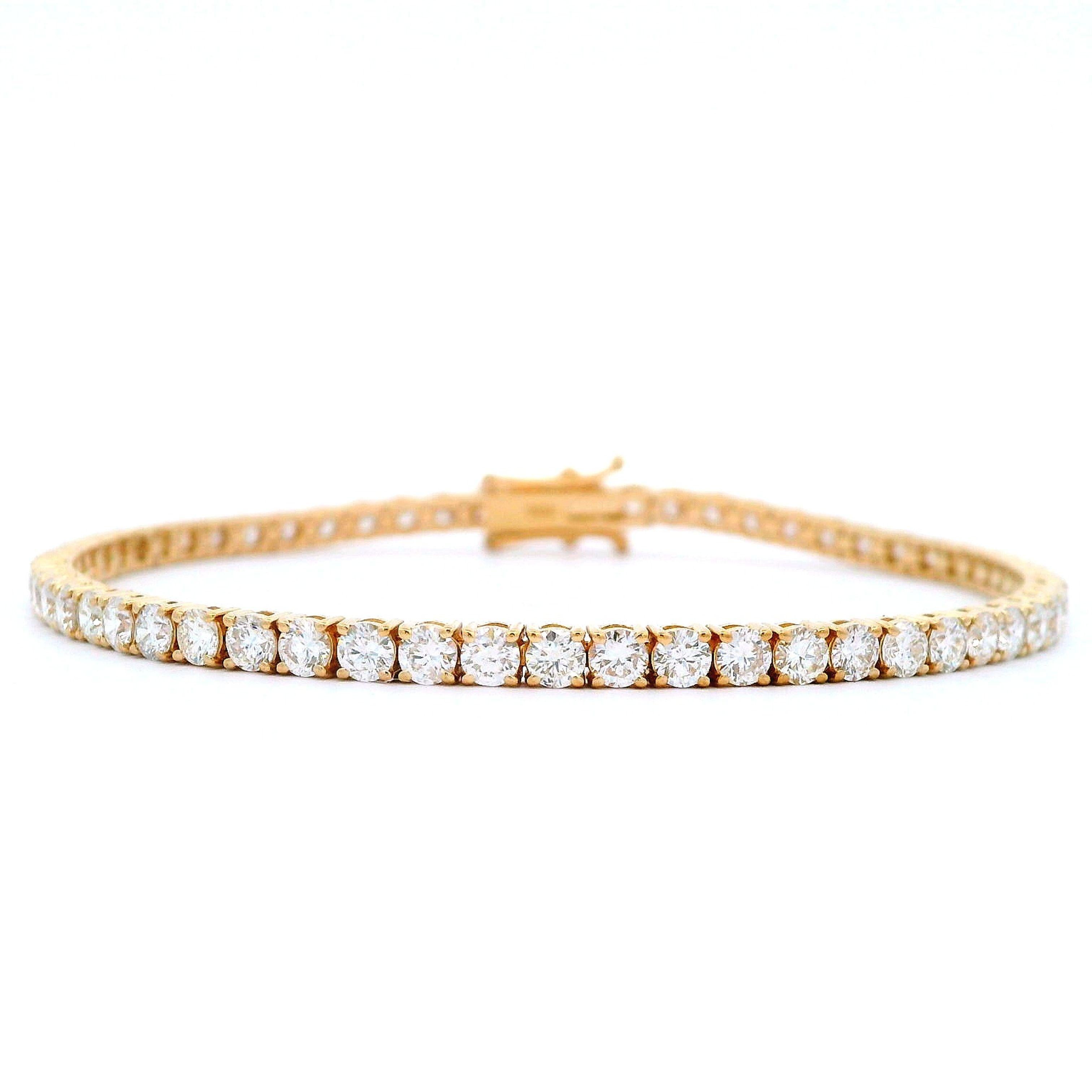Contemporary Alexander Beverly Hills 5.22ct Diamond Tennis Bracelet 18k Yellow Gold For Sale